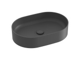 Ravak Umývadlo Ceramic Slim O 55, bez otvoru pre batériu, bez prepadu, antracit