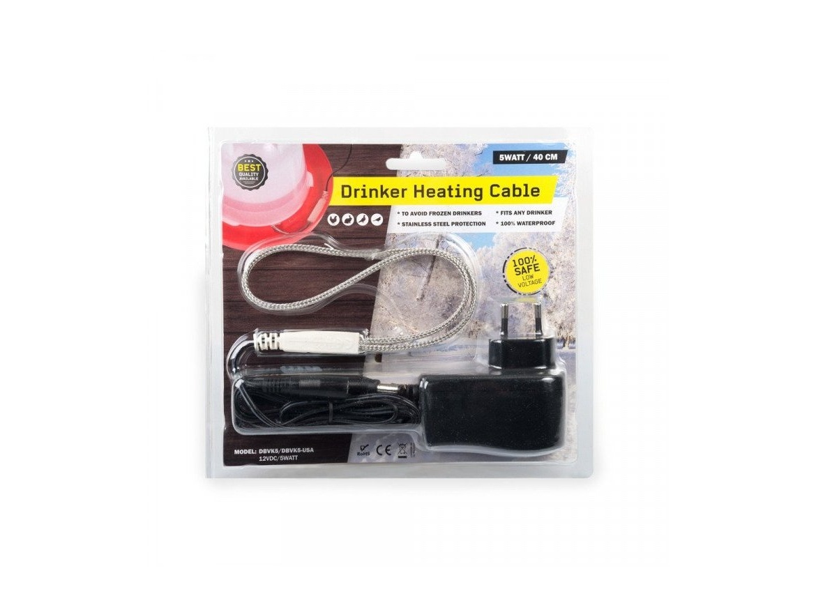 Scobax Vyhřívací topný kabel 24 V / 10W s adaptérem, nerezové opletení