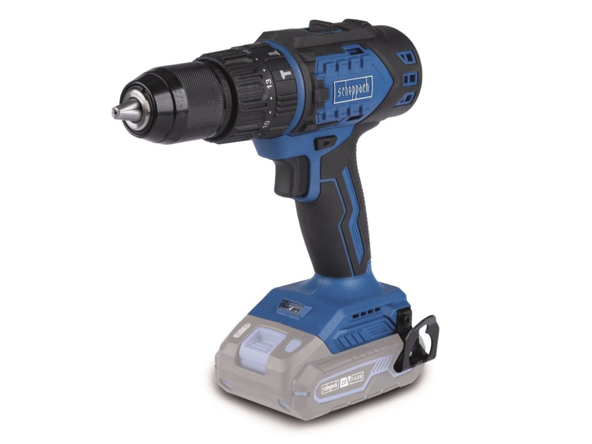 20 V IXES aku príklepový vŕtací skrutkovač (bez batérie a nabíjačky) Scheppach BC-CD60-X