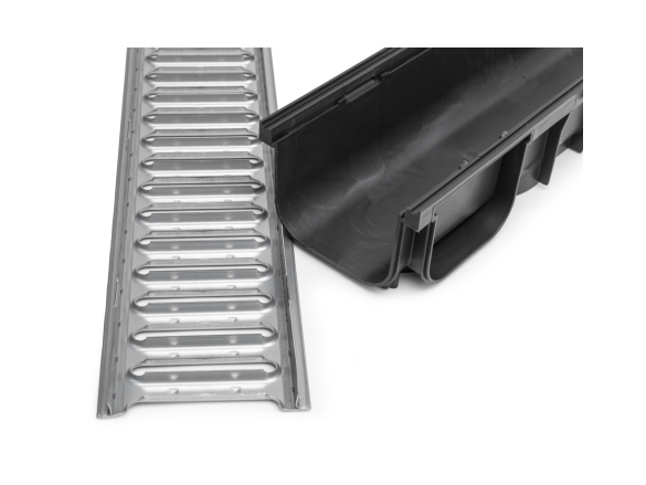 Covernit Plastový odtokový žlab A15 s pozinkovanou mříží (set 3 ks)