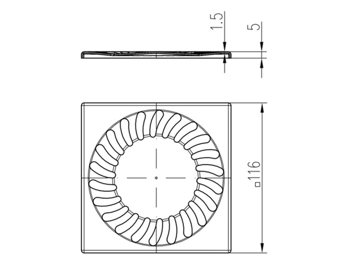 Chuděj ND-Mřížka Black pro nástavec 125 × 125 mm