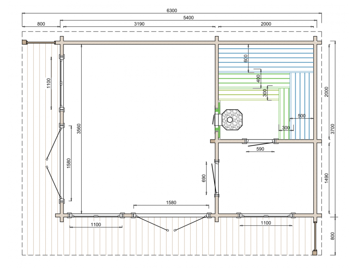 Sauna Tuindeco Kristinestad 70