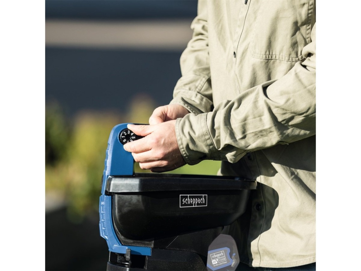 20 V-os IXES akkus szórógép (akkumulátor és töltő nélkül) Scheppach C-GSP800-X