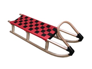 Bobok és szánkók –  Dřevěné sáně A2042125 cm červené