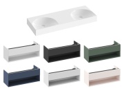 Ravak Dvojumyvadlo Lite 120, bez otvorů pro baterie, bez přepadu