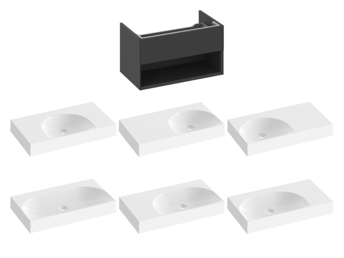 Ravak SD Lite 80 skříňka pod umyvadlo Smoke Grey