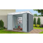 Zahradní domek kovový 2,4 x 1,8 m s pultovou střechou antracit Riwall PRO RMSP 6x8 Anthracite