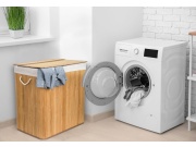 G21 Koš na prádlo  150 l s rozdělovači, bambusový s bílým košem
