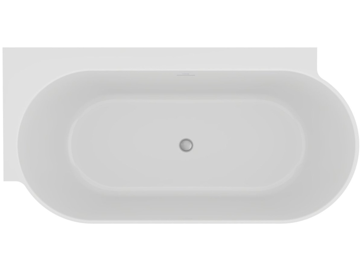 Ravak Vana Freedom Corner II Tec 175x86 P, volně stojící, Alabaster Pink/bílá, krytka odtoku bílá/černá/chrom