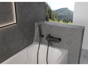 Ravak CR 022.20BL Vaňová nástenná batéria bez sprchového setu, čierna