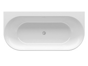 Ravak Vaňa Freedom Wall 166x80, voľne stojaca, biela, krytka odtoku biela/čierna/chróm