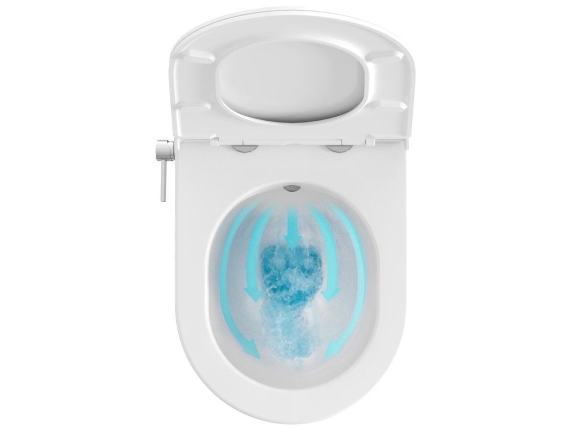 Ravak WC s bidetovou tryskou Uni Chrome RimOff, závěsný, bílá