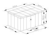 Plechový zahradní domek G21 GRAH 915 - 340 x 269 cm, hnědý