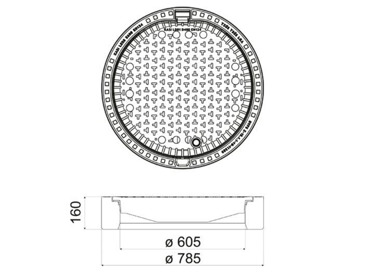 Poklop litinový s odvětráním Kasi KDB82B