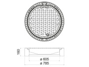 Poklop litinový s odvětráním Kasi KDB82B