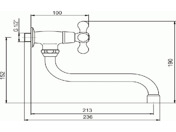Novaservis Umyvadlová baterie Titania Retro II, chrom, nástěnná,  99107,0