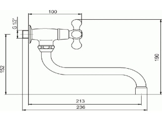 Vodovodné batérie –  Novaservis Umyvadlová baterie Titania Retro II, chrom, nástěnná,  99107,0