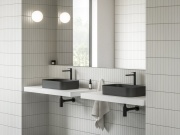 Ravak Umyvadlo Ceramic Slim R 55, bez otvoru pro baterii, bez přepadu, černá matná