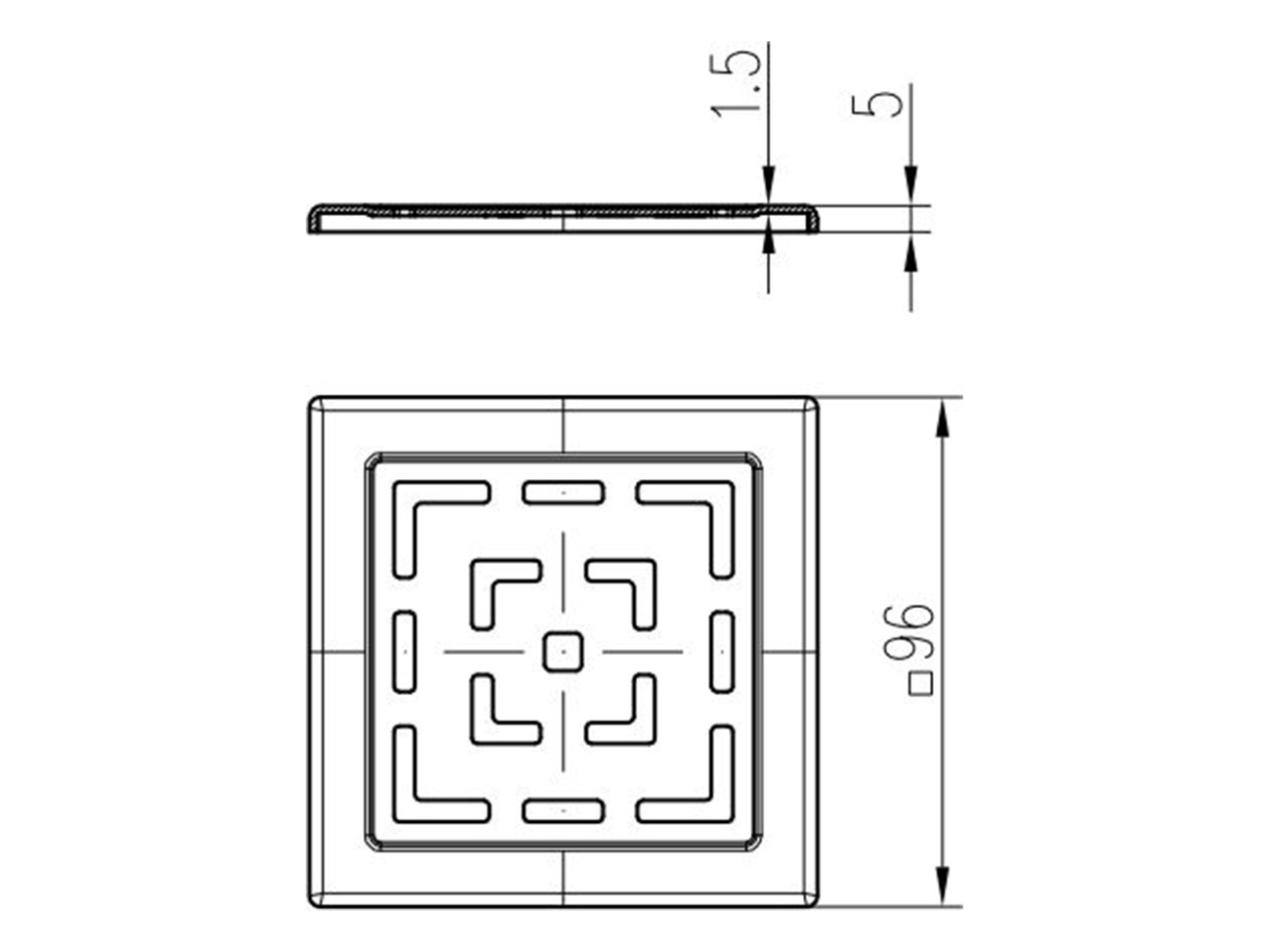 Chuděj ND-Mřížka nerez pro nástavec 100 × 100 mm