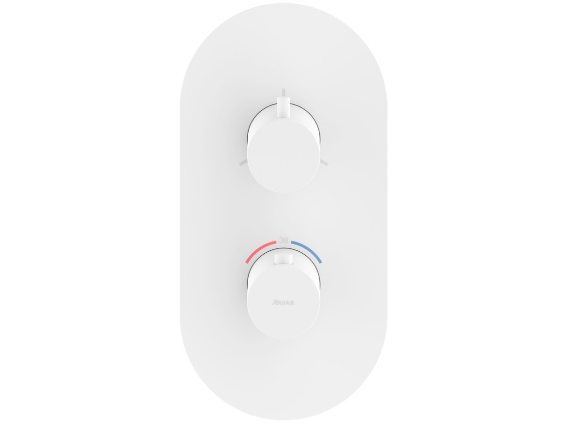 Ravak ES 067.60GLB.O3.RB07C Termostatická podomietková batéria 3-cestná pre R-box, zlato kefované