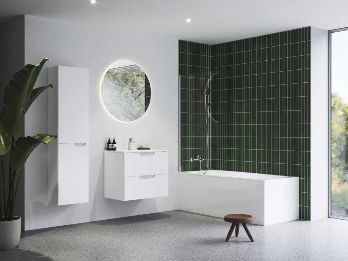 Ravak SB Classic II 40 P vysoká skříňka bílá/šedá