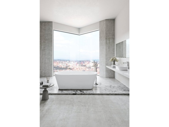 Ravak Vana Solo 178x80, volně stojící, bílá, krytka přepadu a odtoku černá