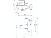 Novaservis Vanová baterie TITANIA FRESH, 100 mm, chrom, nástěnná, bez příslušenství,  96025/1,0