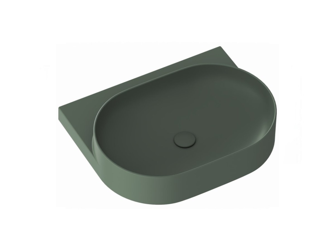 Ravak Umývadlo Yard 60, s otvorom pre batériu, bez prepadu, Grey Green