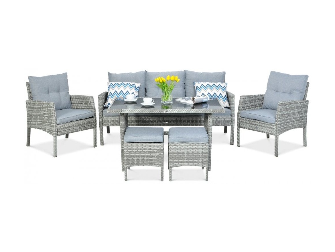 F-Garden Sedací souprava z technoratanu CORTINA Dolphine Grey