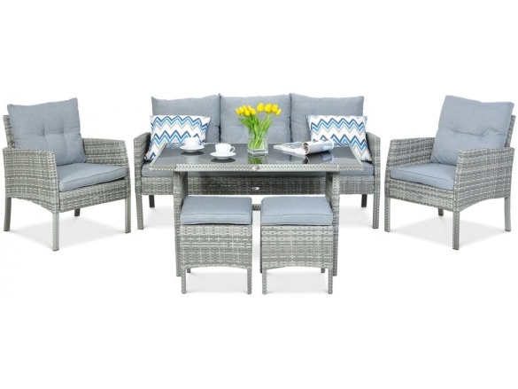 F-Garden Sedací souprava z technoratanu CORTINA Dolphine Grey