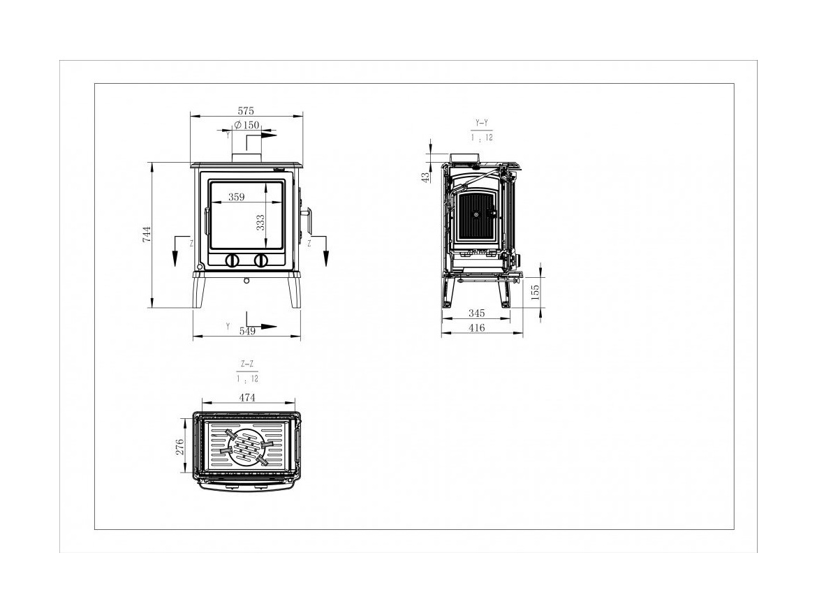 Liatinové krbové kachle NORDflam Breno 10 kW
