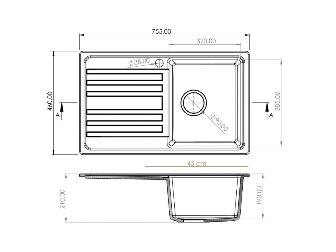 Kuchyňské dřezy Granisil Bairo 755.0