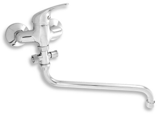 Novaservis –  Novaservis Umyvadlová paneláková baterie Titania Iris 100 mm, chrom, nástěnná, bez příslušenství,  92075/1,0