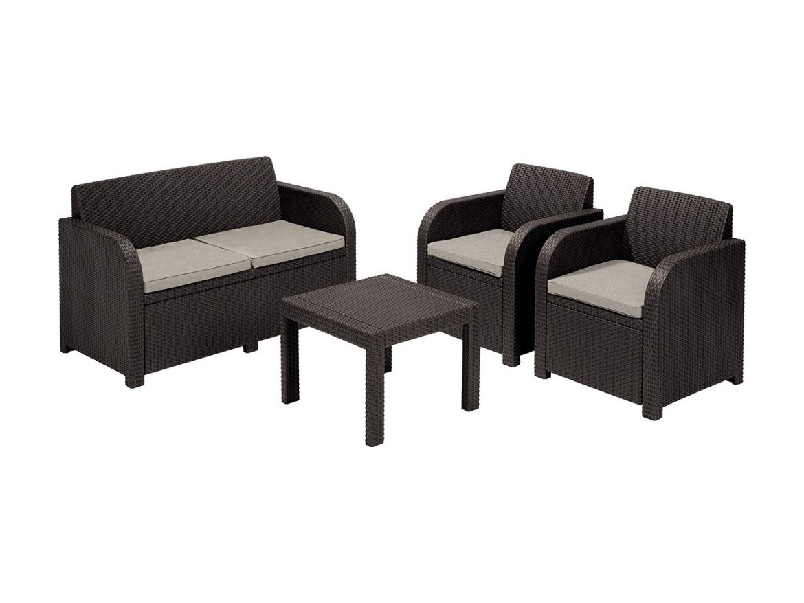 Keter Zahradní set Allibert Georgia - hnědá / krémová