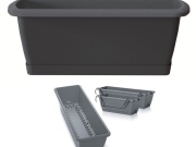 Prosperplast Truhlík se zavlažovacím systémem a držákem RESPANA EASYCARE 59,3 cm - antracit