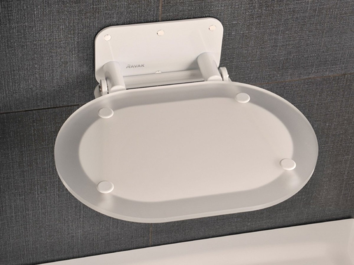 Ravak Sedadlo Chrome, clear/biela