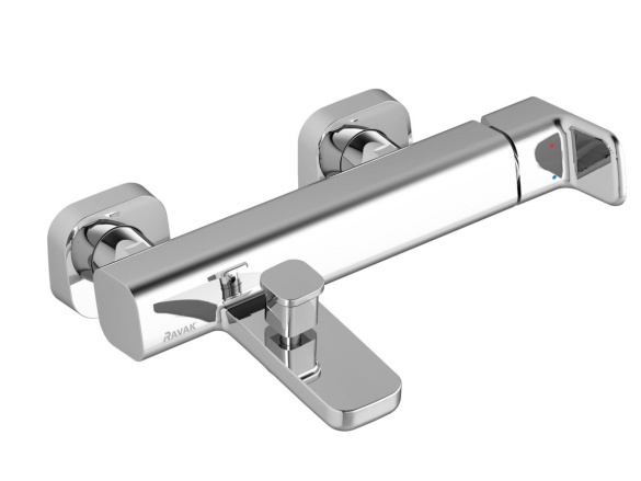 Ravak TD F 022.00CR Vaňová nástenná batéria bez sprchového setu, chróm