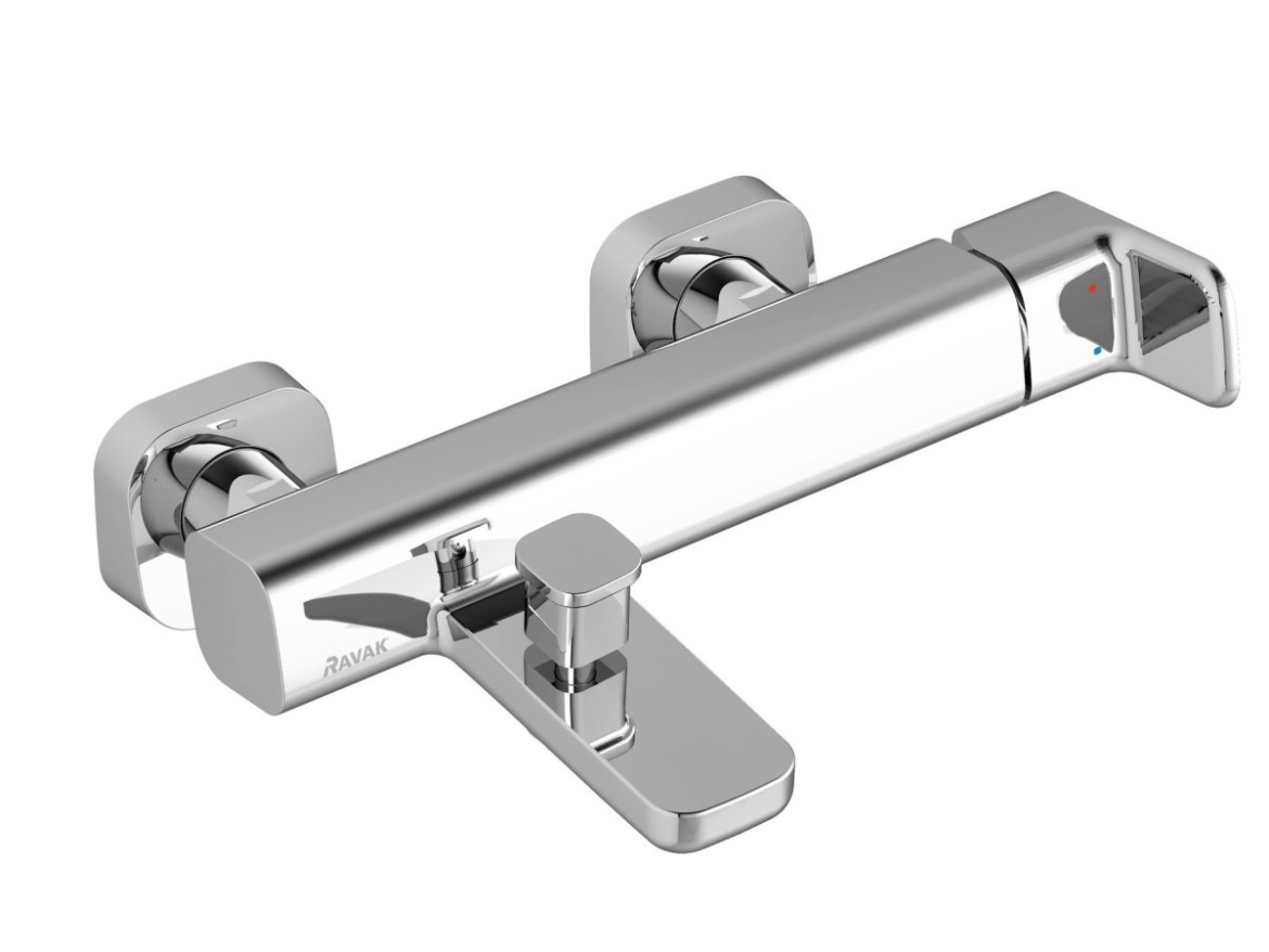 Ravak TD F 022.20BLM Vaňová nástenná batéria bez sprchového setu, čierna matná