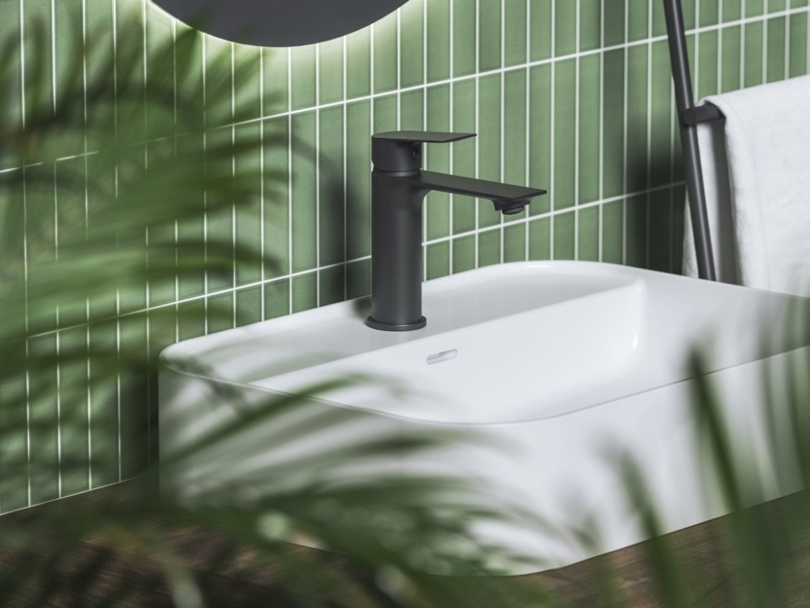 Ravak PN 014.20GB Umyvadlová stojánková baterie 165 mm bez výpusti, grafit kartáčovaný