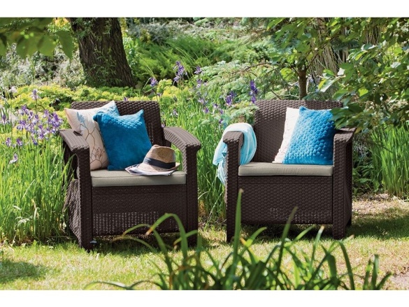 Keter Zahradní sada Corfu II DUO - 75 x 70 x 79cm - hnědá / béžová