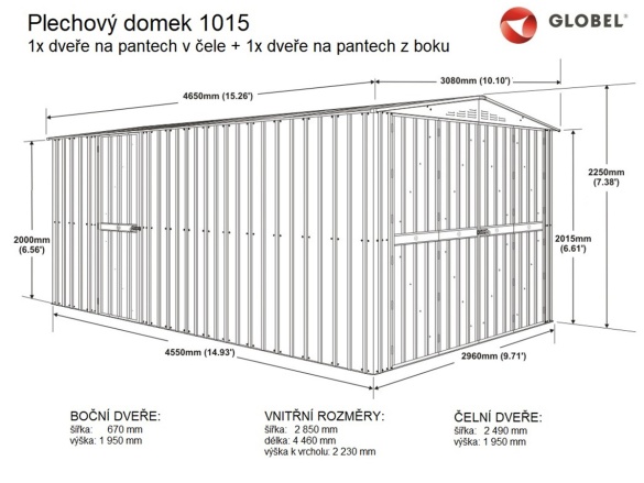Plechová garáž Globel Maxi