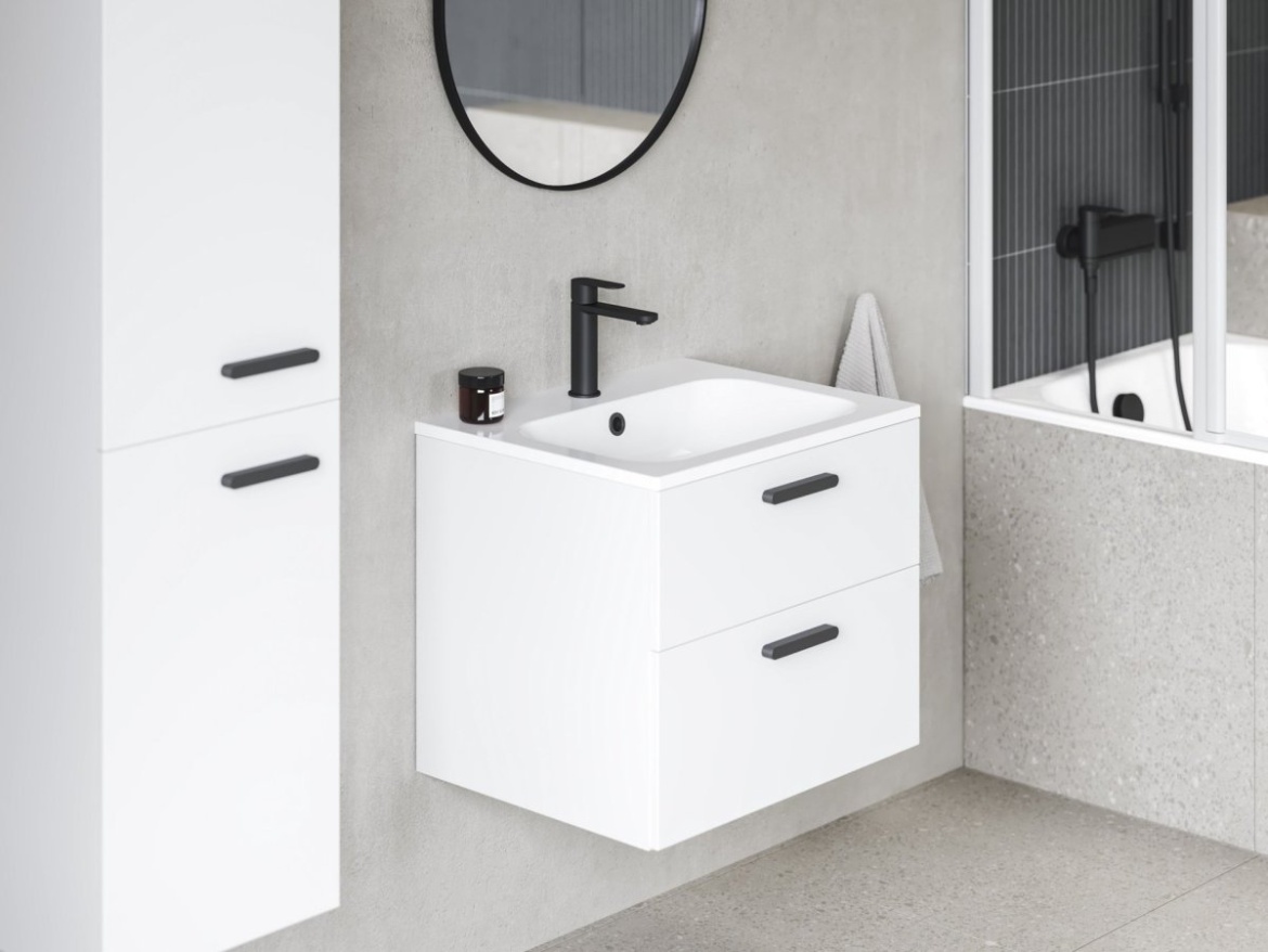 Ravak SD Chrome II 70 skříňka pod umyvadlo bílá, madla černá