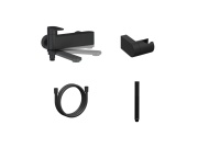 Ravak CR II 022.20BL.+S Vanová nástěnná baterie se sprchovým setem, černá