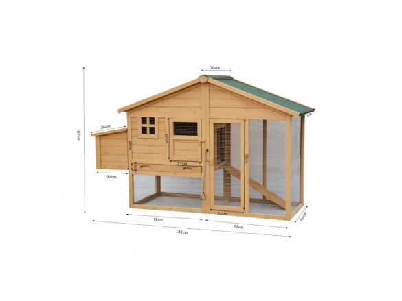 Kurník Scobax Dřevěný kurník BERLIN XXL, 1900x670x1170 mm