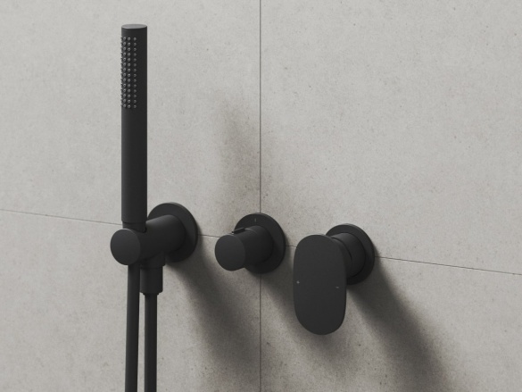 Ravak SG 065.20BLM.O2.+S Podomietková batéria 2-cestná s telesom, so sprchovým setom, čierna matná