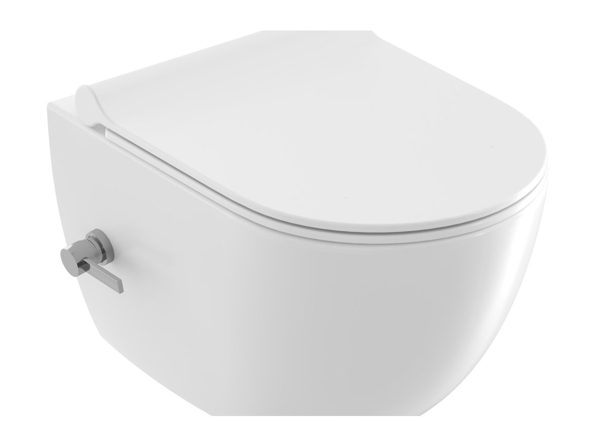 Ravak WC s bidetovou tryskou Uni Chrome RimOff, závěsný, bílá