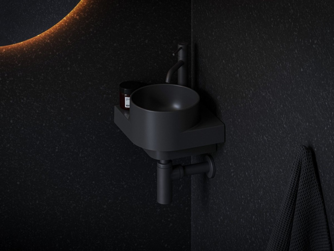 Ravak Umývadlo Yard 28 C, s otvorom pre batériu, bez prepadu, Deepsea Blue