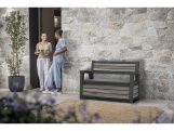 Keter Zahradní lavice Keter Deco Bench 227L - 133x61x89 cm - storm grey / šedá