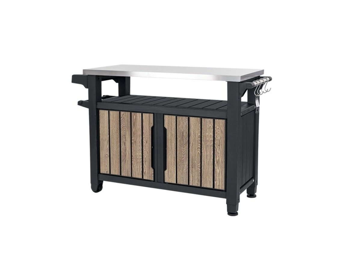 Keter Multifunkční zahradní stolek  UNITY XL 207L - 134 x 52 x 90 cm - ashwood / jasan