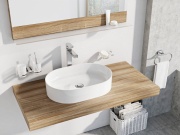 Ravak Umývadlo Ceramic Slim O 55, bez otvoru pre batériu, bez prepadu, antracit